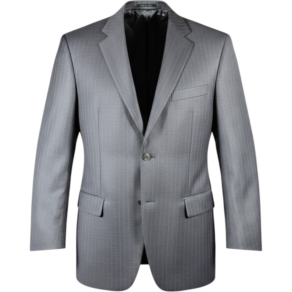 Lauren Ralph Lauren Wool Gray Striped Blazer 44L- Made In Canada